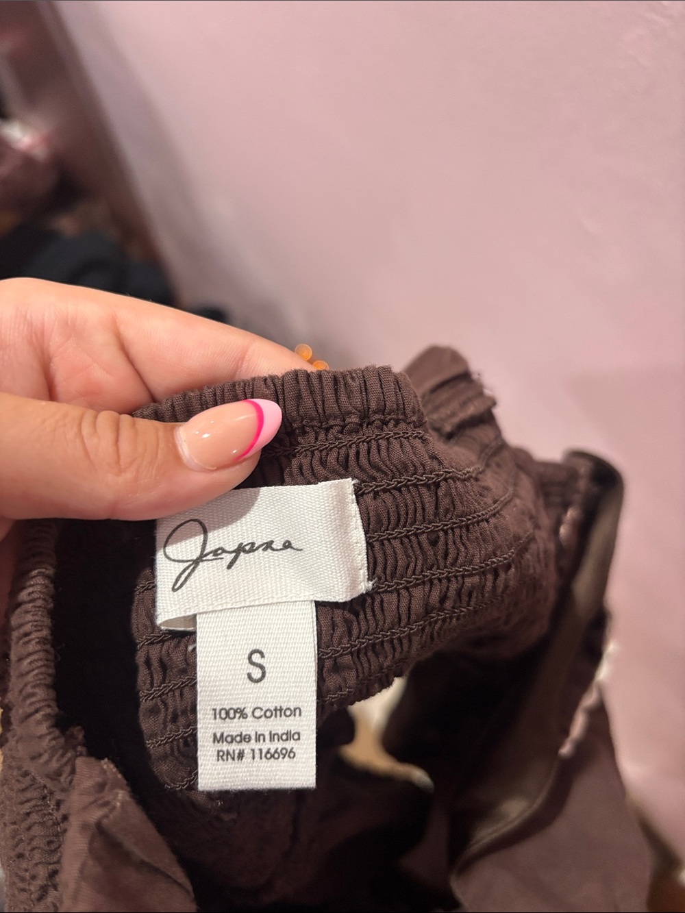 Joppa Brown tank top with white lace - Picture 2 of 3
